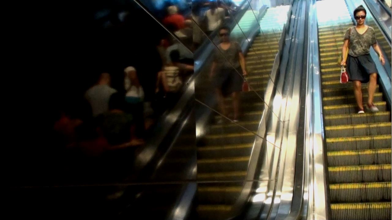 Girl-Escalator